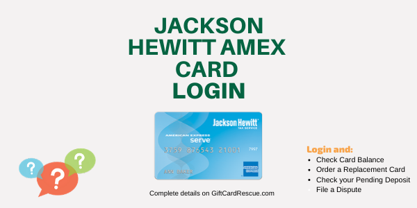 "How to Login to Jackson Hewitt American Express Card"