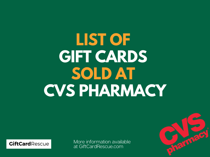 126+ Gift Cards Sold at CVS (2023)