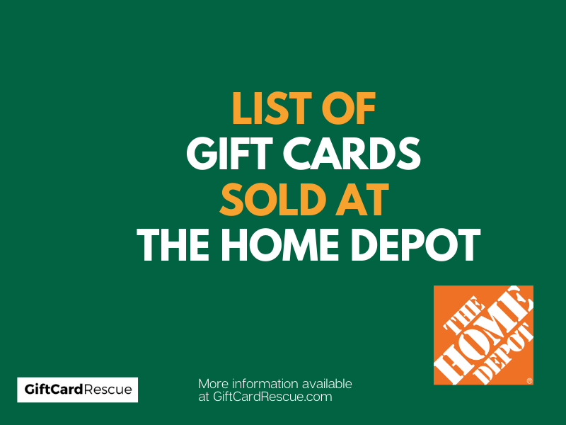 93+ Gift Cards Sold at The Home Depot (2023)