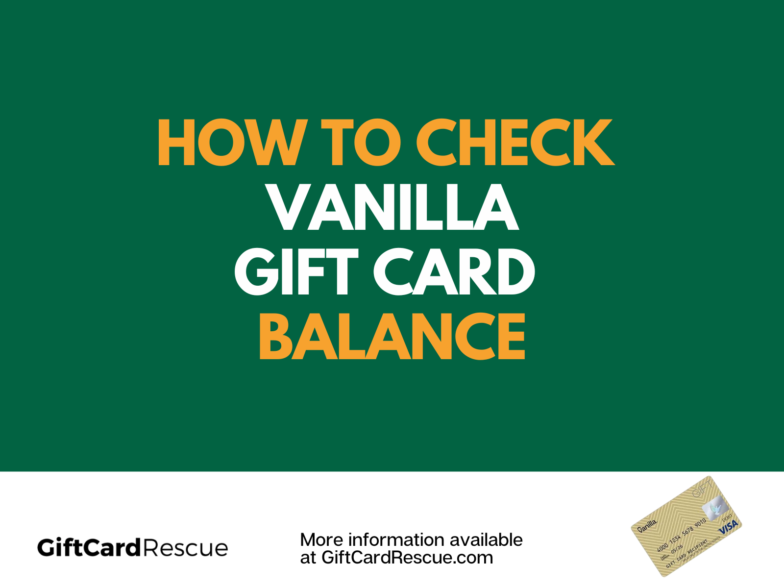 Vanilla Gift Card Balance